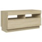 vidaXL TV-Schrank mit LED-Leuchten Sonoma-Eiche 80x35x40 cm vidaXL TV-Schrank mit LED-Leuchten Sonoma-Eiche 80x35x40 cm
