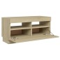 vidaXL TV-Schrank mit LED-Leuchten Sonoma-Eiche 80x35x40 cm vidaXL TV-Schrank mit LED-Leuchten Sonoma-Eiche 80x35x40 cm