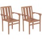 vidaXL Stapelbare Gartenstühle 2 Stk. Massivholz Teak vidaXL Stapelbare Gartenstühle 2 Stk. Massivholz Teak