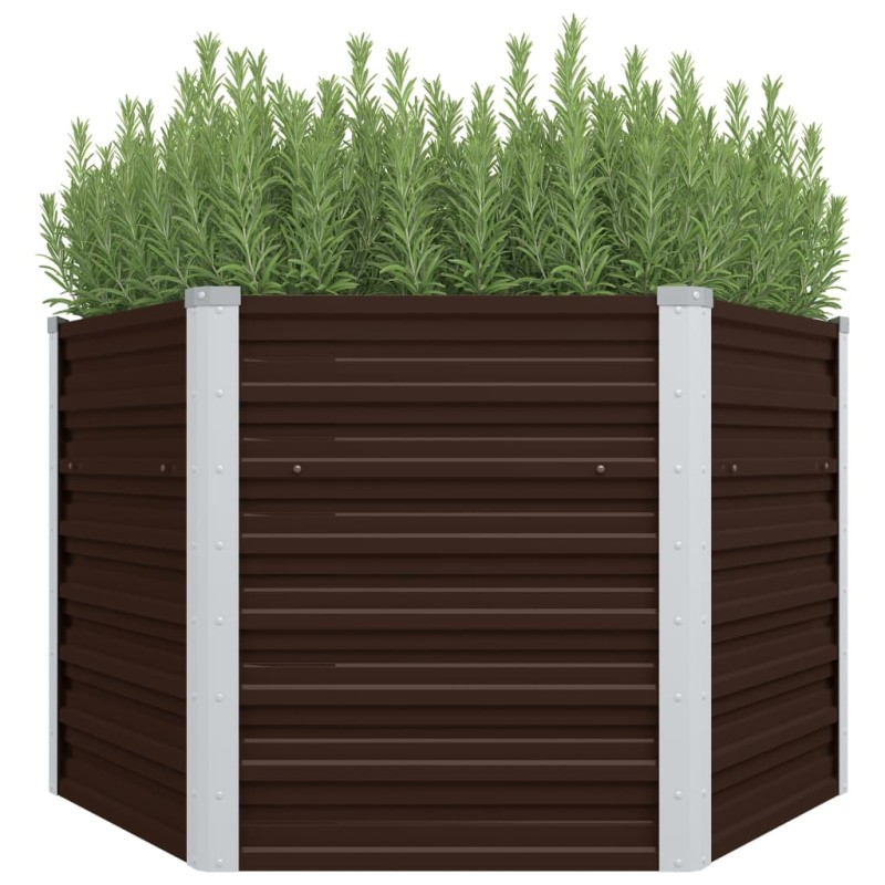 vidaXL Garten-Hochbeet Braun 129 x 129 x 77 cm Verzinkter Stahl vidaXL Garten-Hochbeet Braun 129 x 129 x 77 cm Verzinkter Stahl