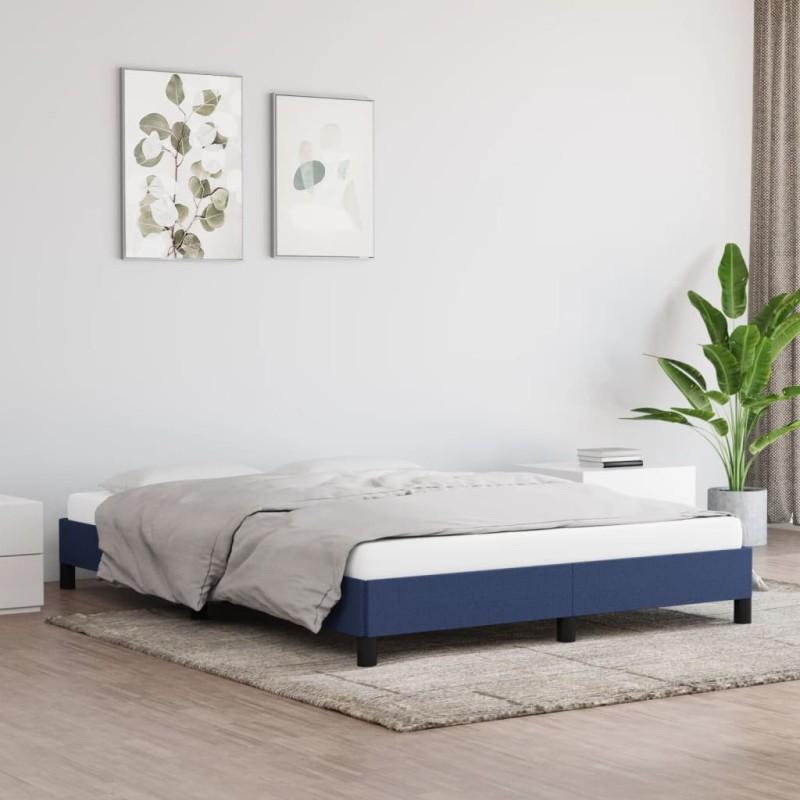 Bettgestell Blau 140x190 cm Stoff Bettgestell Blau 140x190 cm Stoff
