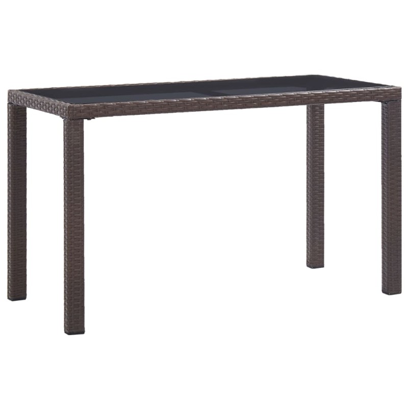 vidaXL Gartentisch Braun 123 x 60 x 74 cm Poly Rattan vidaXL Gartentisch Braun 123 x 60 x 74 cm Poly Rattan