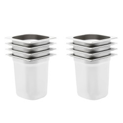vidaXL Gastronormbehälter 8 Stk. GN 1/6 200 mm Edelstahl 