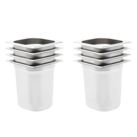 vidaXL Gastronormbehälter 8 Stk. GN 1/6 200 mm Edelstahl 