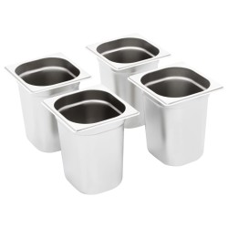 vidaXL Gastronormbehälter 8 Stk. GN 1/6 200 mm Edelstahl 