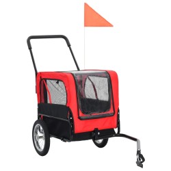 vidaXL 2-in-1 Tier-Fahrradanhänger und Jogger Rot und Schwarz