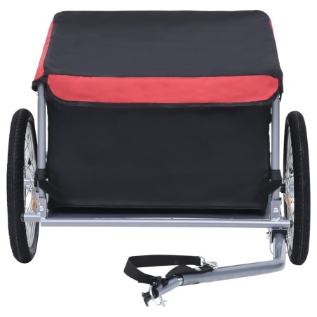 vidaXL Fahrrad-Lastenanhänger Schwarz und Rot 65 kg