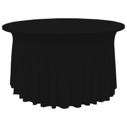 vidaXL 2 Stück Stretch-Tischdecken mit Rand Schwarz 180 x 74 cm