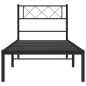 vidaXL Bettgestell mit Kopfteil Metall Schwarz 90x200 cm vidaXL Bettgestell mit Kopfteil Metall Schwarz 90x200 cm