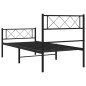 vidaXL Bettgestell mit Kopf- und Fußteil Metall Schwarz 90x190 cm vidaXL Bettgestell mit Kopf- und Fußteil Metall Schwarz 90x190 cm