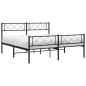 vidaXL Bettgestell mit Kopf- und Fußteil Metall Schwarz 120x200 cm vidaXL Bettgestell mit Kopf- und Fußteil Metall Schwarz 120x200 cm