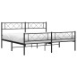 vidaXL Bettgestell mit Kopf- und Fußteil Metall Schwarz 183x213 cm vidaXL Bettgestell mit Kopf- und Fußteil Metall Schwarz 183x213 cm