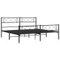 vidaXL Bettgestell mit Kopf- und Fußteil Metall Schwarz 183x213 cm vidaXL Bettgestell mit Kopf- und Fußteil Metall Schwarz 183x213 cm