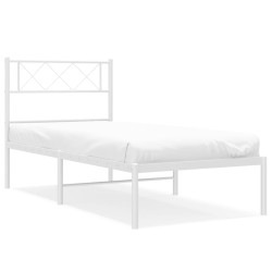 vidaXL Bettgestell mit Kopfteil Metall Weiß 100x200 cm