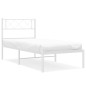 vidaXL Bettgestell mit Kopfteil Metall Weiß 100x200 cm vidaXL Bettgestell mit Kopfteil Metall Weiß 100x200 cm