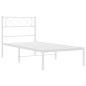 vidaXL Bettgestell mit Kopfteil Metall Weiß 100x200 cm vidaXL Bettgestell mit Kopfteil Metall Weiß 100x200 cm