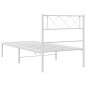 vidaXL Bettgestell mit Kopfteil Metall Weiß 100x200 cm vidaXL Bettgestell mit Kopfteil Metall Weiß 100x200 cm
