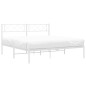 vidaXL Bettgestell mit Kopfteil Metall Weiß 120x190 cm vidaXL Bettgestell mit Kopfteil Metall Weiß 120x190 cm