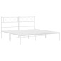 vidaXL Bettgestell mit Kopfteil Metall Weiß 120x190 cm vidaXL Bettgestell mit Kopfteil Metall Weiß 120x190 cm