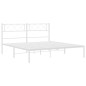 vidaXL Bettgestell mit Kopfteil Metall Weiß 150x200 cm vidaXL Bettgestell mit Kopfteil Metall Weiß 150x200 cm