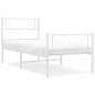 vidaXL Bettgestell mit Kopf- und Fußteil Metall Weiß 107x203 cm vidaXL Bettgestell mit Kopf- und Fußteil Metall Weiß 107x203 cm