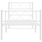 vidaXL Bettgestell mit Kopf- und Fußteil Metall Weiß 107x203 cm vidaXL Bettgestell mit Kopf- und Fußteil Metall Weiß 107x203 cm