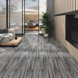 vidaXL PVC-Laminat-Dielen 5,02 m² 2 mm Selbstklebend Gestreift Grau
