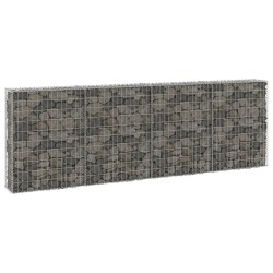 vidaXL Gabionenwand mit Abdeckung Verzinkter Stahl 300x30x100 cm