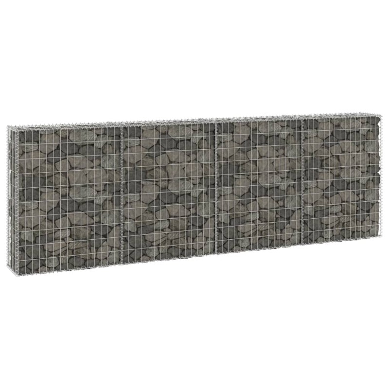 vidaXL Gabionenwand mit Abdeckung Verzinkter Stahl 300x30x100 cm vidaXL Gabionenwand mit Abdeckung Verzinkter Stahl 300x30x100 cm