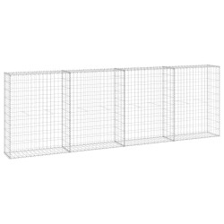 vidaXL Gabionenwand mit Abdeckung Verzinkter Stahl 300x30x100 cm