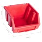 vidaXL 96-tlg. Behälter-Set für Kleinteile mit Wandplatten Rot Schwarz vidaXL 96-tlg. Behälter-Set für Kleinteile mit Wandplatten Rot Schwarz