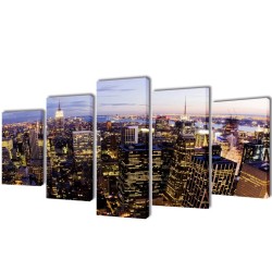Bilder Dekoration Set Vogelperspektive auf New York 100 x 50 cm