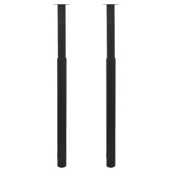 2 x Teleskopfuß Tischfuß Stützfuß Tischbein Schwarz 710 mm-1100 mm
