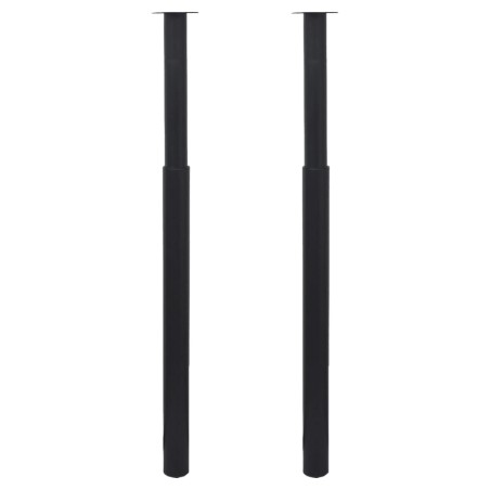 2 x Teleskopfuß Tischfuß Stützfuß Tischbein Schwarz 710 mm-1100 mm