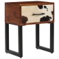 vidaXL Nachttisch Massivholz und Echtleder 40 x 30 x 50 cm vidaXL Nachttisch Massivholz und Echtleder 40 x 30 x 50 cm
