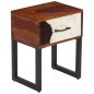 vidaXL Nachttisch Massivholz und Echtleder 40 x 30 x 50 cm vidaXL Nachttisch Massivholz und Echtleder 40 x 30 x 50 cm