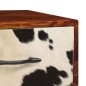 vidaXL Nachttisch Massivholz und Echtleder 40 x 30 x 50 cm vidaXL Nachttisch Massivholz und Echtleder 40 x 30 x 50 cm