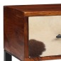 vidaXL Nachttisch Massivholz und Echtleder 40 x 30 x 50 cm vidaXL Nachttisch Massivholz und Echtleder 40 x 30 x 50 cm