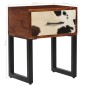 vidaXL Nachttisch Massivholz und Echtleder 40 x 30 x 50 cm vidaXL Nachttisch Massivholz und Echtleder 40 x 30 x 50 cm