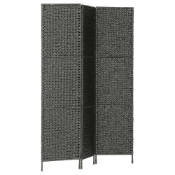 vidaXL 3-teiliger Paravent Schwarz 116×160 cm Wasserhyazinthe