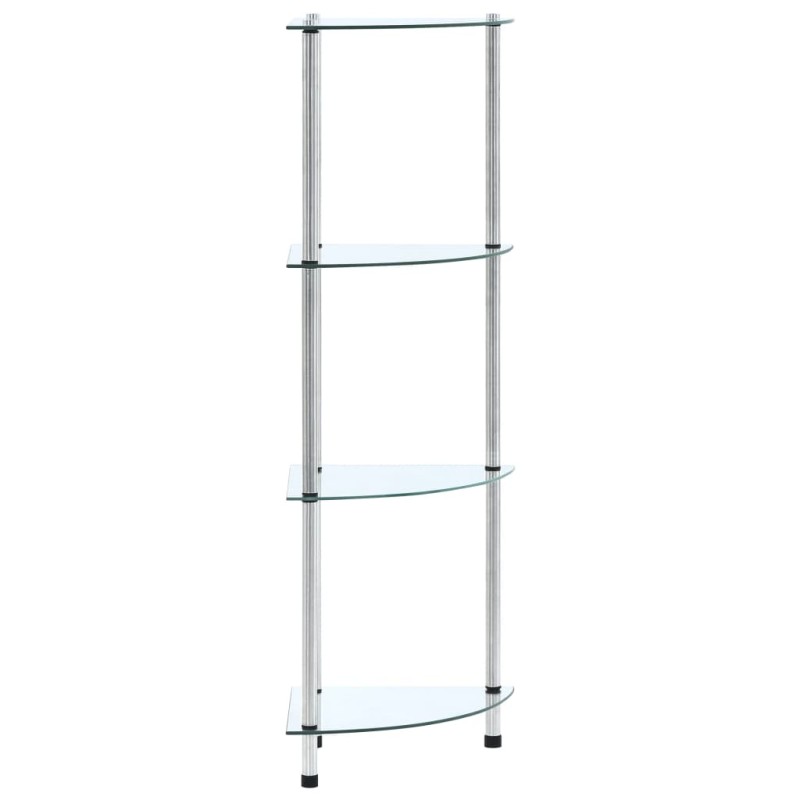 vidaXL Regal mit 4 Ablagen Transparent 30x30x100 cm Hartglas vidaXL Regal mit 4 Ablagen Transparent 30x30x100 cm Hartglas