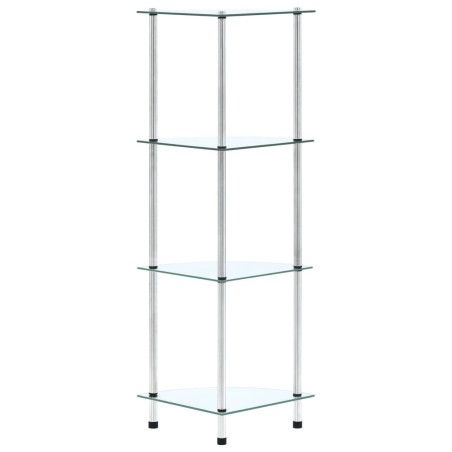 vidaXL Regal mit 4 Ablagen Transparent 30x30x100 cm Hartglas
