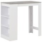 vidaXL Bartisch mit Regal Weiß 110x50x103 cm vidaXL Bartisch mit Regal Weiß 110x50x103 cm