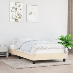 vidaXL Bettgestell Creme 100x200 cm Stoff