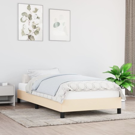 vidaXL Bettgestell Creme 100x200 cm Stoff