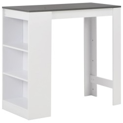 vidaXL Bartisch mit Regal Weiß 110x50x103 cm