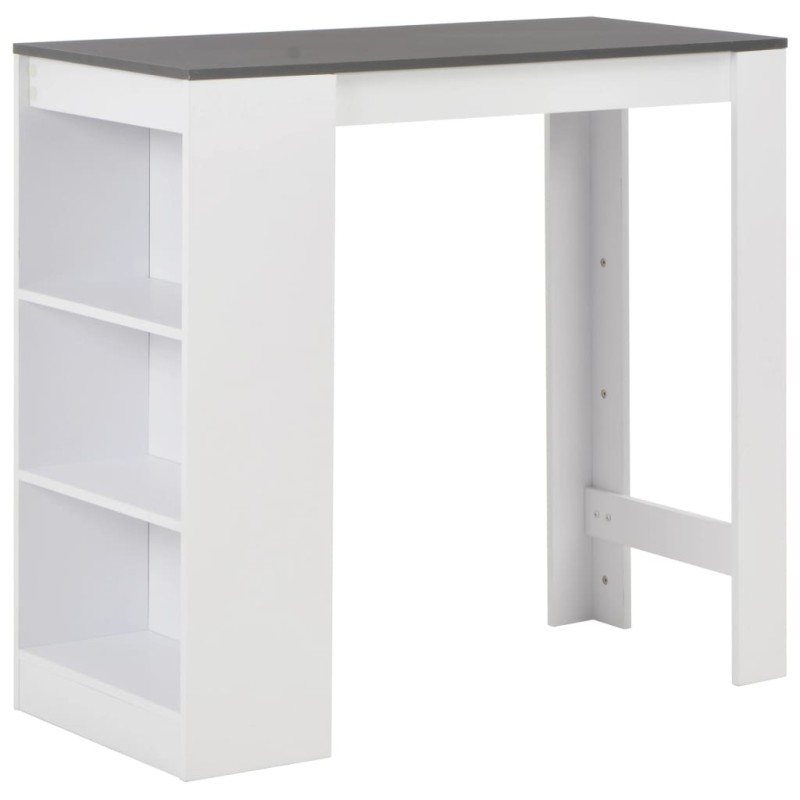 vidaXL Bartisch mit Regal Weiß 110x50x103 cm vidaXL Bartisch mit Regal Weiß 110x50x103 cm