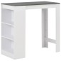 vidaXL Bartisch mit Regal Weiß 110x50x103 cm vidaXL Bartisch mit Regal Weiß 110x50x103 cm
