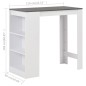 vidaXL Bartisch mit Regal Weiß 110x50x103 cm vidaXL Bartisch mit Regal Weiß 110x50x103 cm