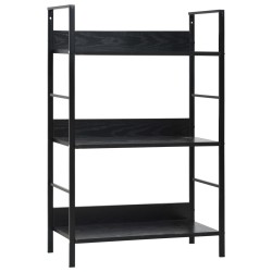 vidaXL Bücherregal 3 Regalböden Schwarz 60×27,6×90,5 cm Holzwerkstoff